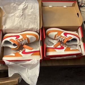 Nike Kids Air Jordan’s  - New- Orange and White